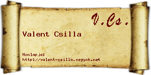 Valent Csilla névjegykártya
